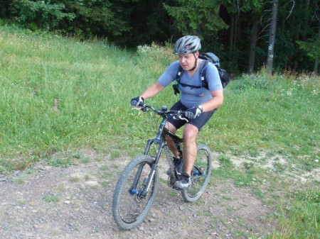 Martin při výstupu.