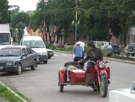 Bývalý tankysta ve městě.