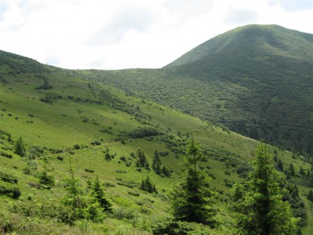 Tam někde za kopcem je Petroš - necelých 2000 m.n.m. 
