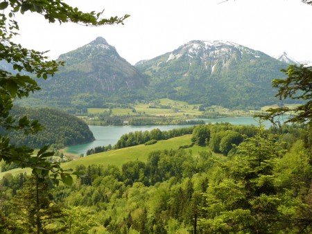 První panoramata při výstupu ke Schwarzensee.