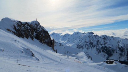 Odpolední sjezd z nejvyššího vrcholu Palinkopf 2 864 m.n.m..