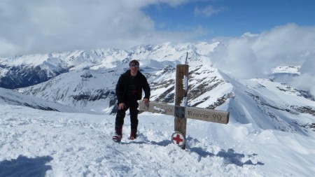 Mejstřa na vrcholu Hocharnu 3 254 m.n.m..