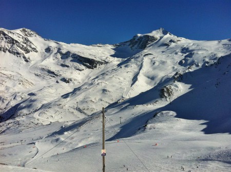 Pohled na ski areal Hintertux.